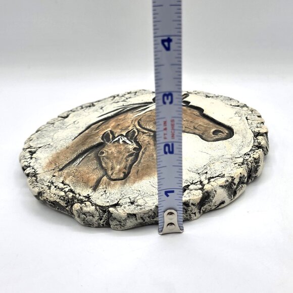 VTG Shapes of Clay by Stan Langtwait Horses Plaque Mount St. Helens Ash Signed - Picture 8 of 8